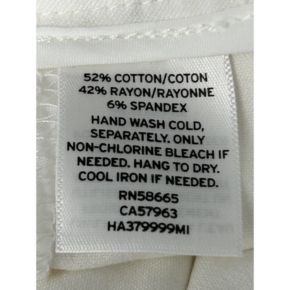 Halogen Women’s White Pockets Ankle Pants Cotton Spandex NWT Size 18 - Picture 6 of 8